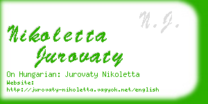 nikoletta jurovaty business card